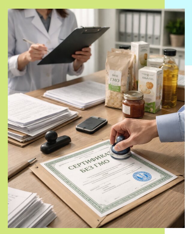 Получение сертификата Без ГМО для продукции в Щекине